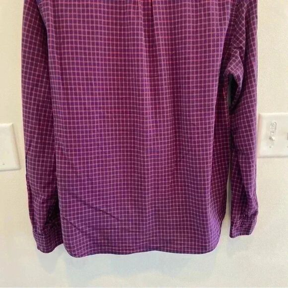 J.crew button closure shirt mens size large slim cut red and blue plaid - Picture 2 of 8